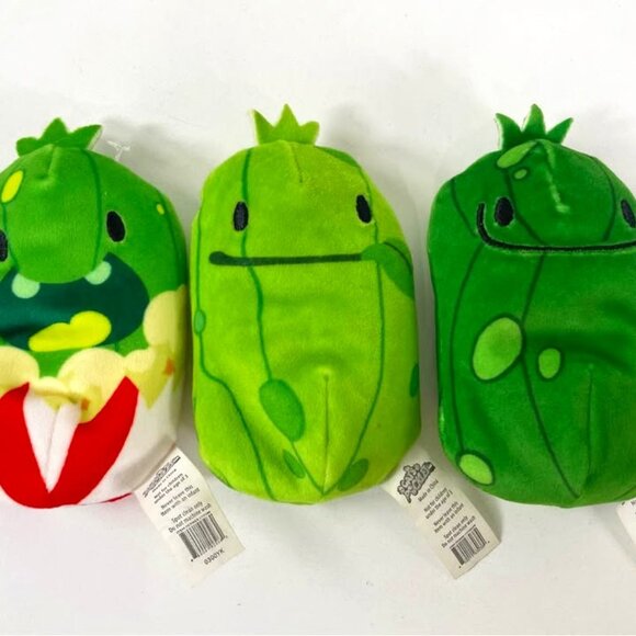 Cats Vs Pickles Set of 3 Mini Bean Bag Plush Collectibles Carl Joe & Junior 4” - Picture 1 of 4